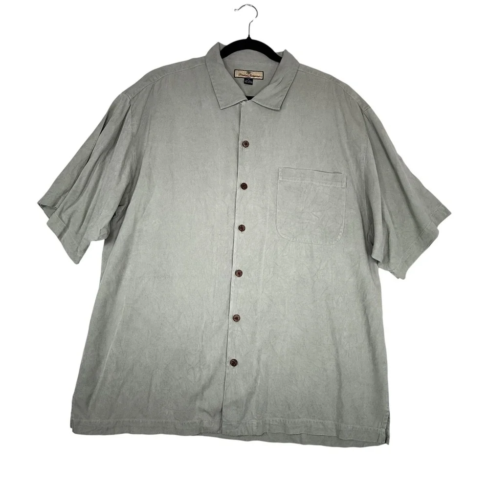 Tommy Bahama Men's Silk Blend Shirt XL Sage Green Relaxed Fit